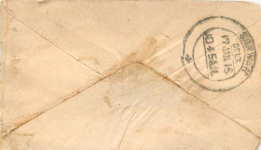 Inde India Entier Postal Stationary  — Verso