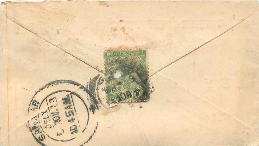 Inde India Entier Postal Stationary  — Rückseite