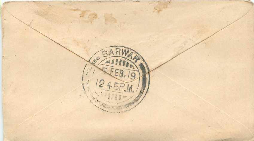 Inde India Entier Postal Stationary  — Verso