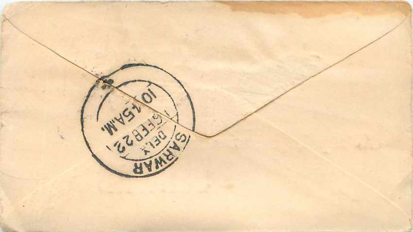 Inde India Entier Postal Stationary  — Verso