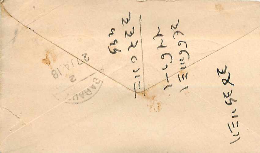 Inde India Entier Postal Stationary  — Verso