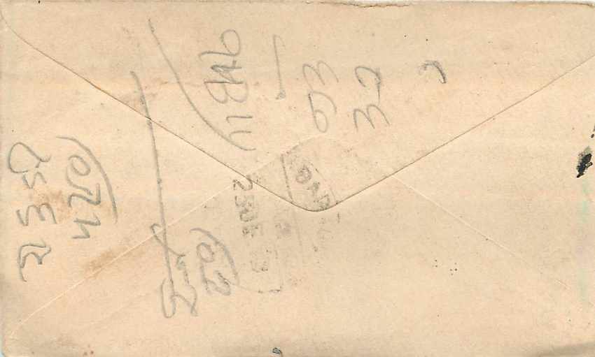 Inde India Entier Postal Stationary  — Verso