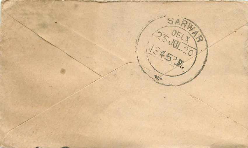 Inde India Entier Postal Stationary  — Verso