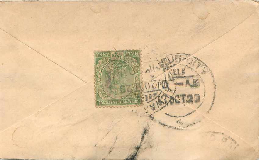 Inde India Entier Postal Stationary  — Verso