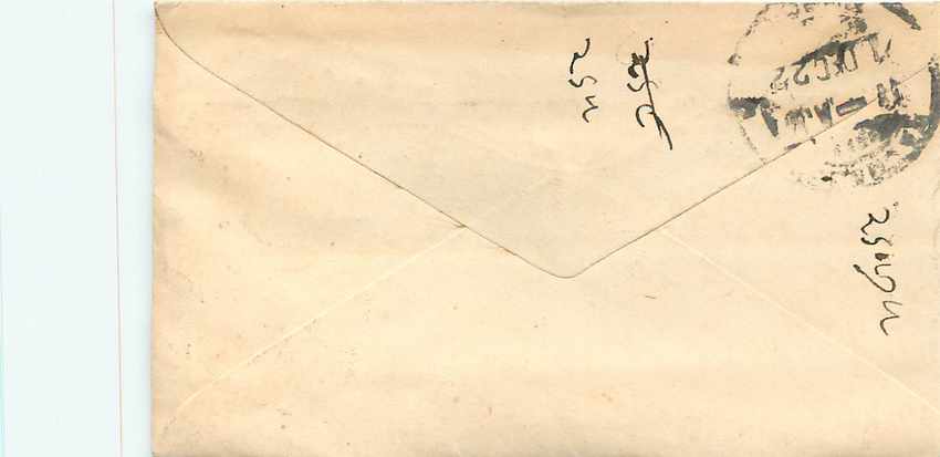 Inde India Entier Postal Stationary  — Rückseite