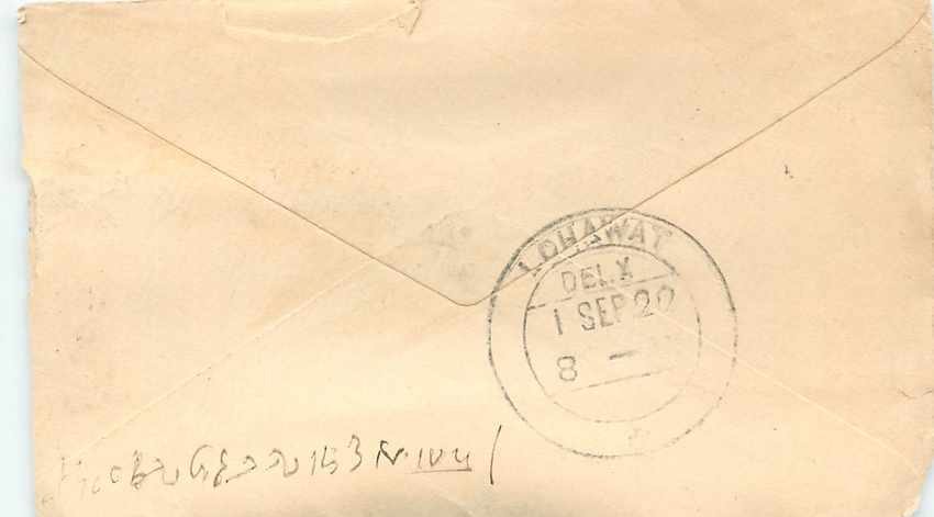 Inde India Entier Postal Stationary  — Verso