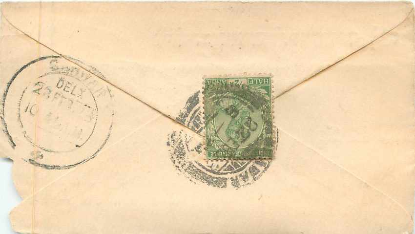 Inde India Entier Postal Stationary  — Verso