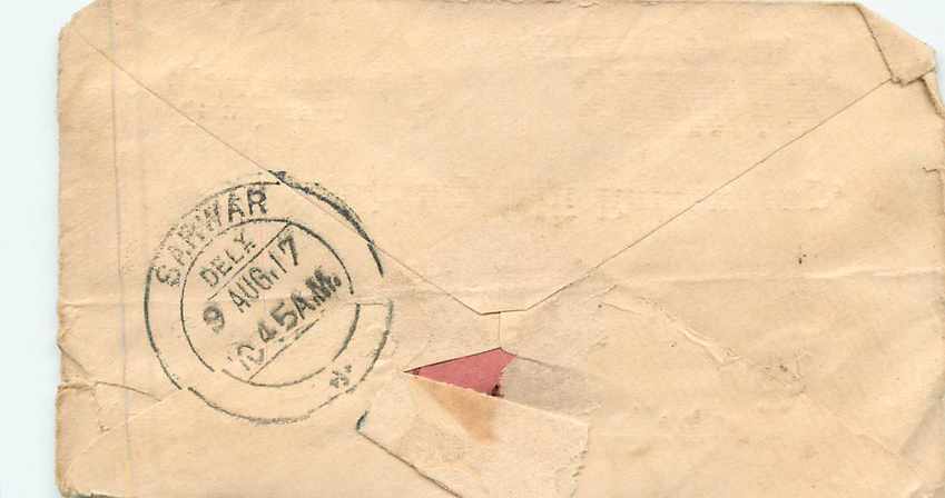 Inde India Entier Postal Stationary  — Verso