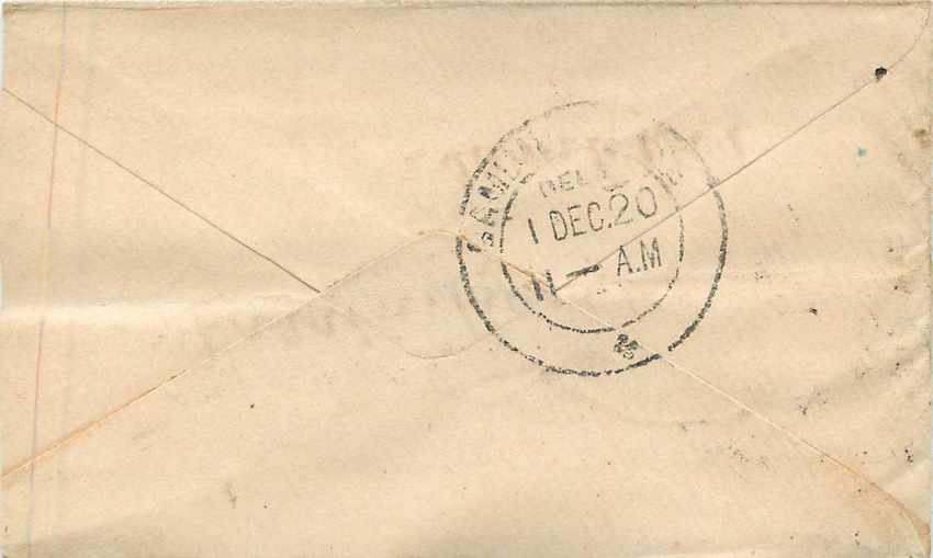 Inde India Entier Postal Stationary  — Rückseite