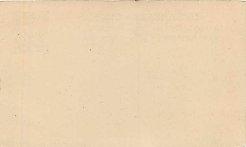 Travancore-Cochin — Anchal Card 4 Pies — Indian Post and Telegraphs Department — Rückseite