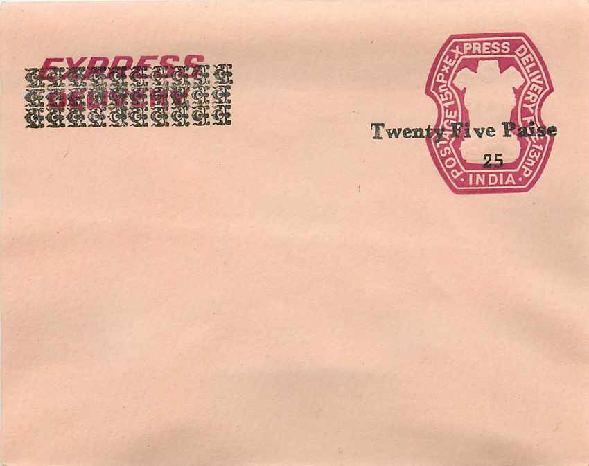 Entier Postal Stationary Inde India 25 p Lion