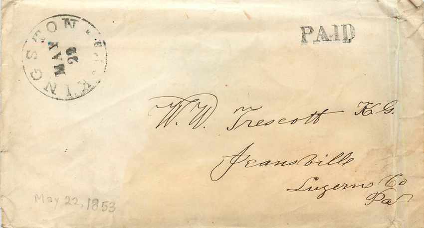 Lettre Cover Etats-Unis for Penn 1853 Kingston