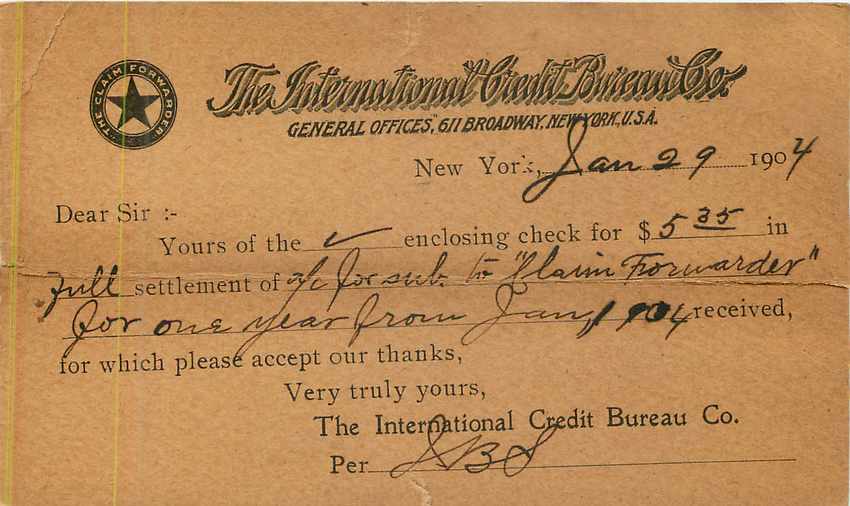 Lettre Cover Etats-Unis 1c for Elketon 1904 — Back