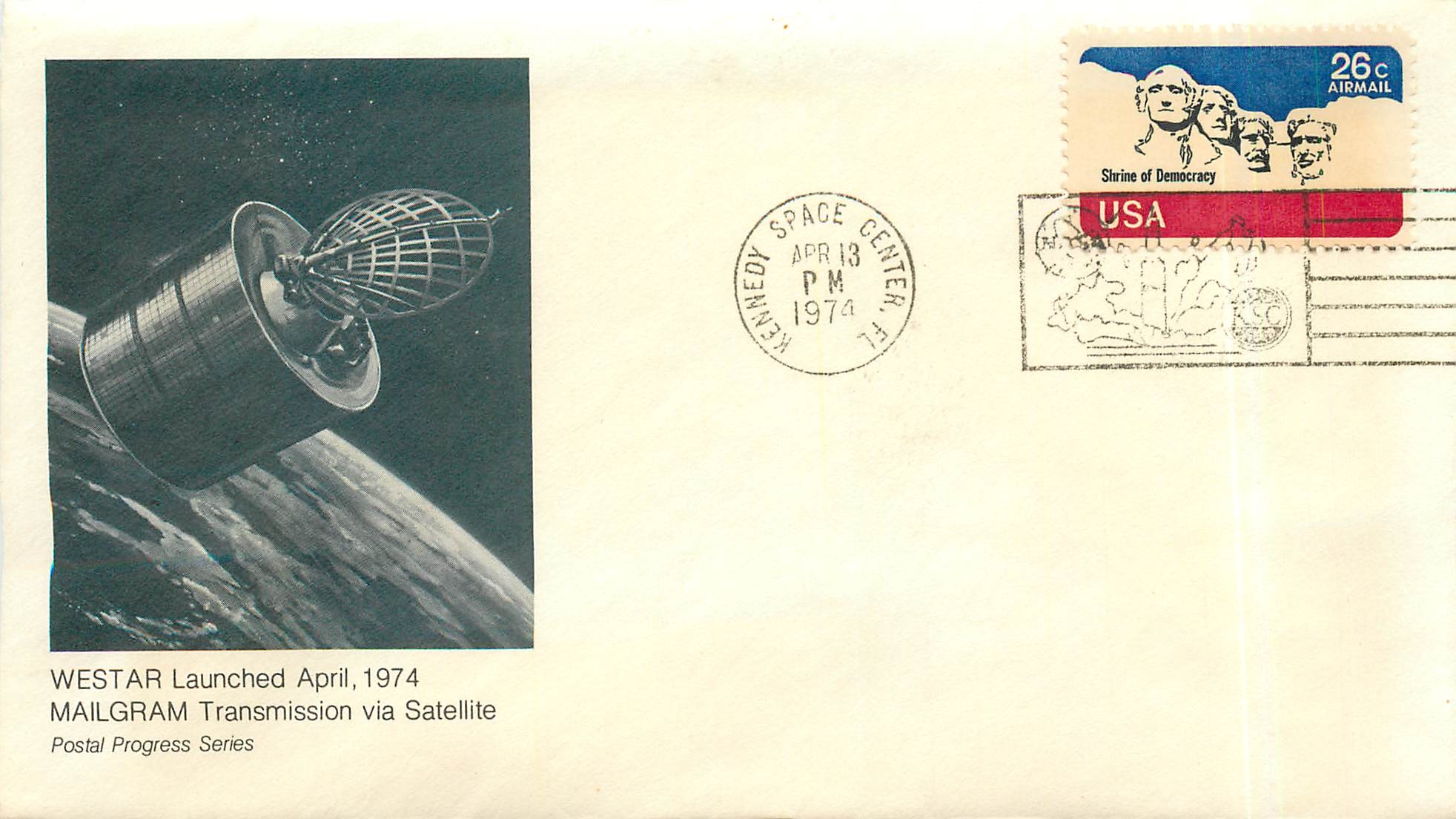 Lettre Cover Etats-Unis 26c Westar April 1974 Espace Satellite