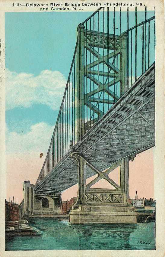 CPA Delaware River Bridge between Philadelphia and Camden NJ — Back