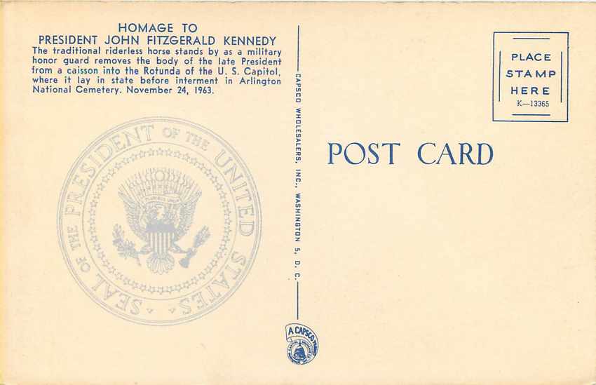 CPM Homage to President John Fitzgerald Kennedy — Rückseite