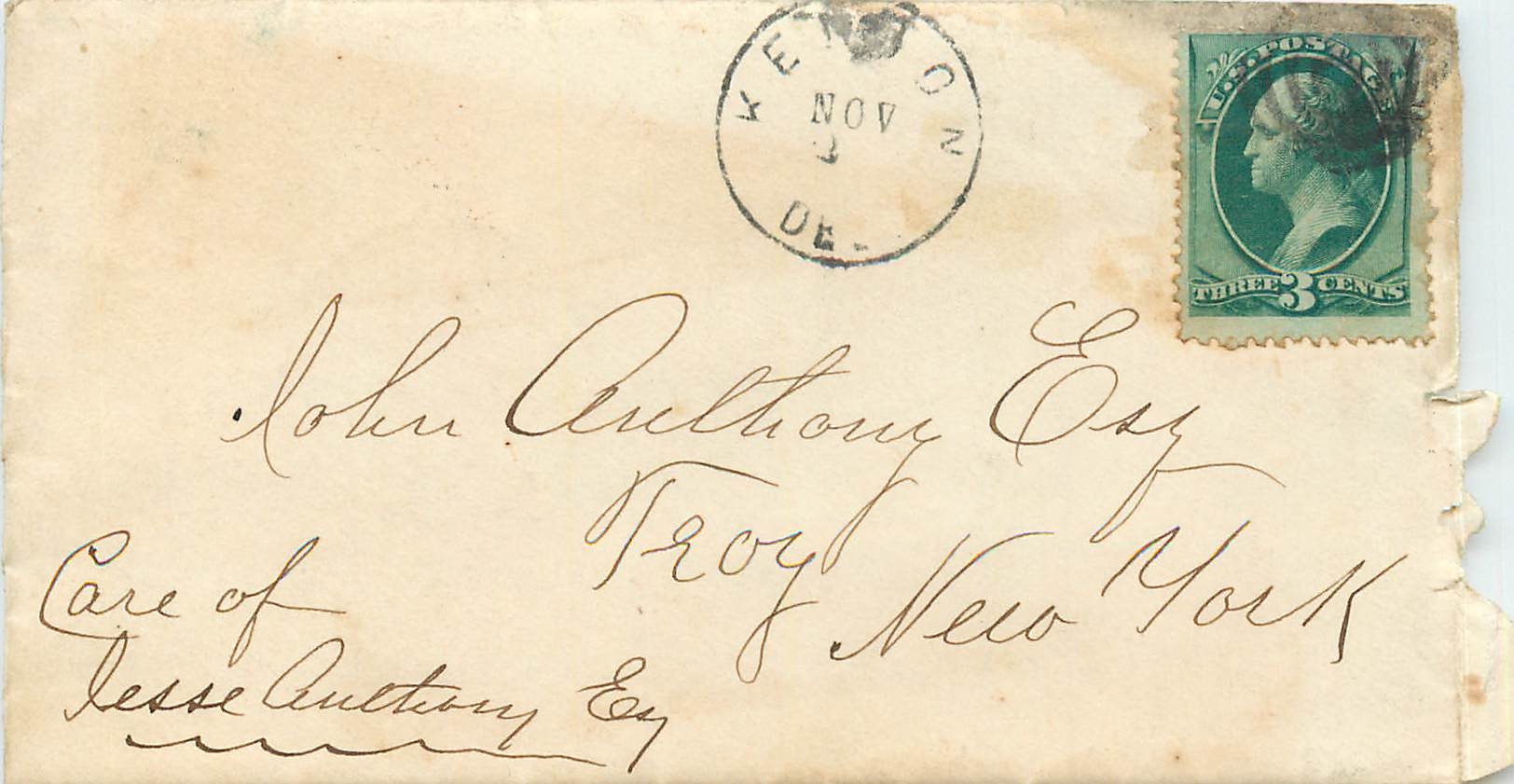 Lettre Cover Etats-Unis 3c for New York