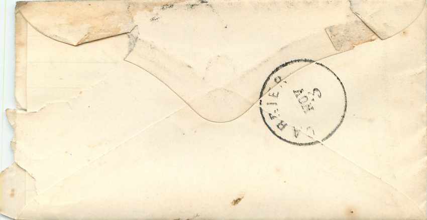 Lettre Cover Etats-Unis 3c for New York — Rückseite