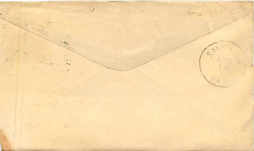 Lettre Cover Etats-Unis 3c New York for Delaware — Rückseite