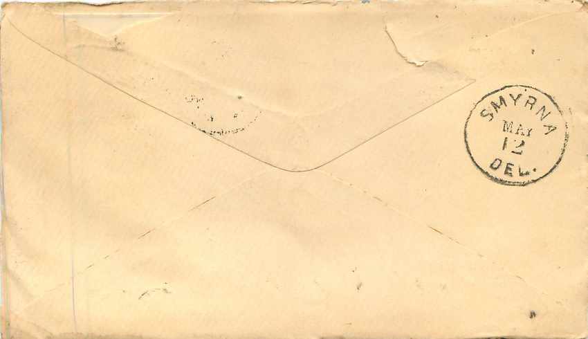 Lettre Cover Etats-Unis 2c Troy for Delaware — Back