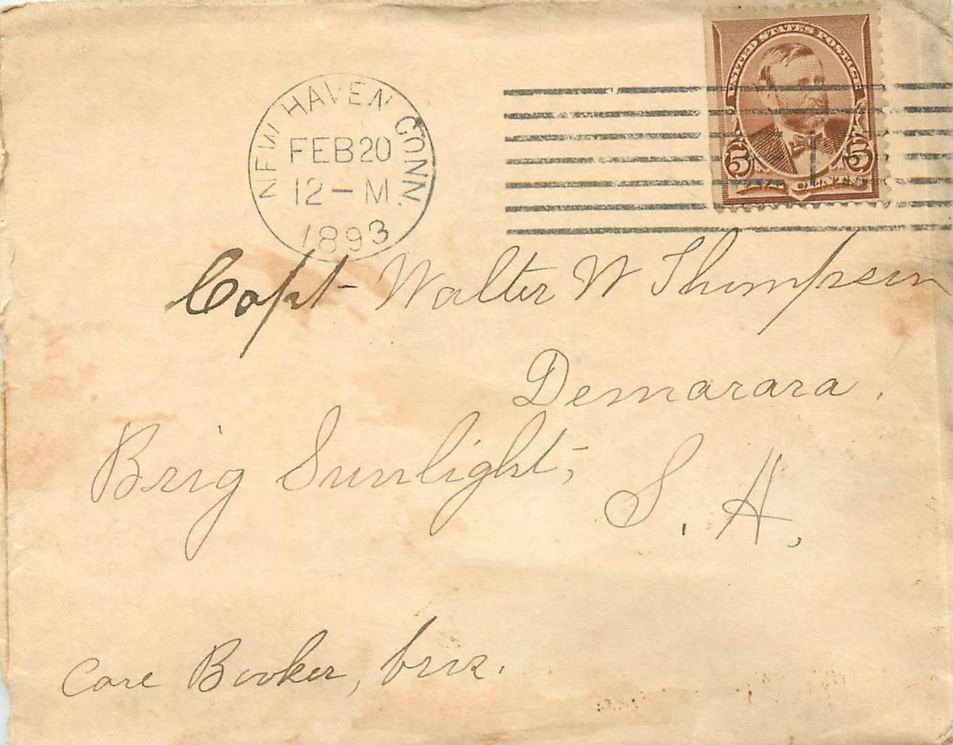Lettre Cover Etats-Unis 5c New Haven 