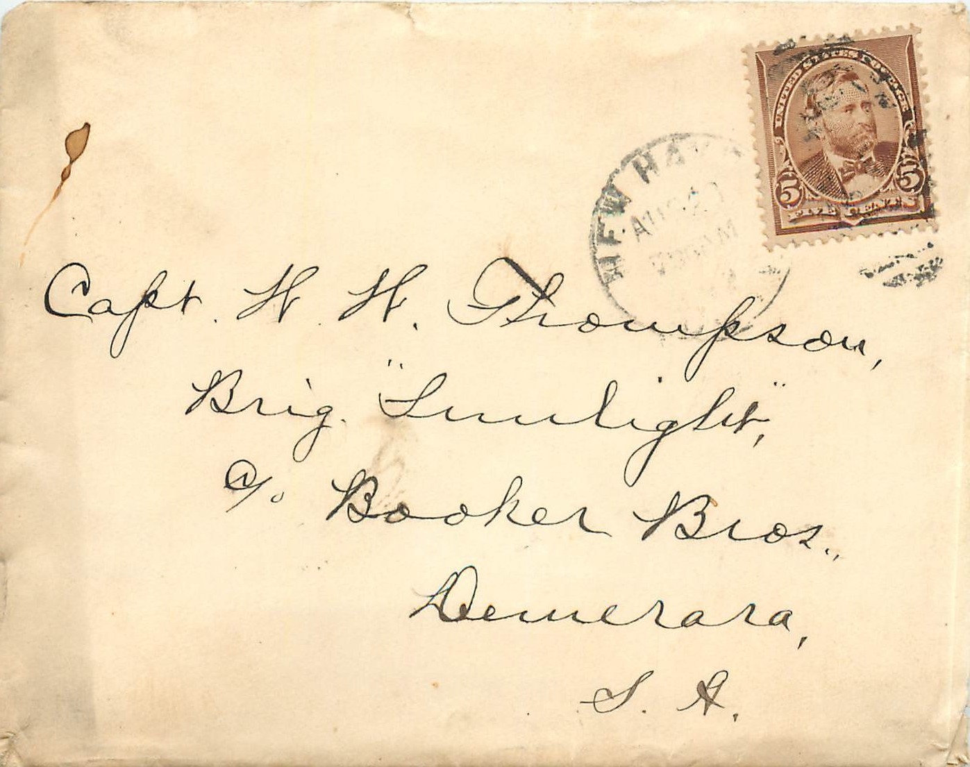 Lettre Cover Etats-Unis 5c
