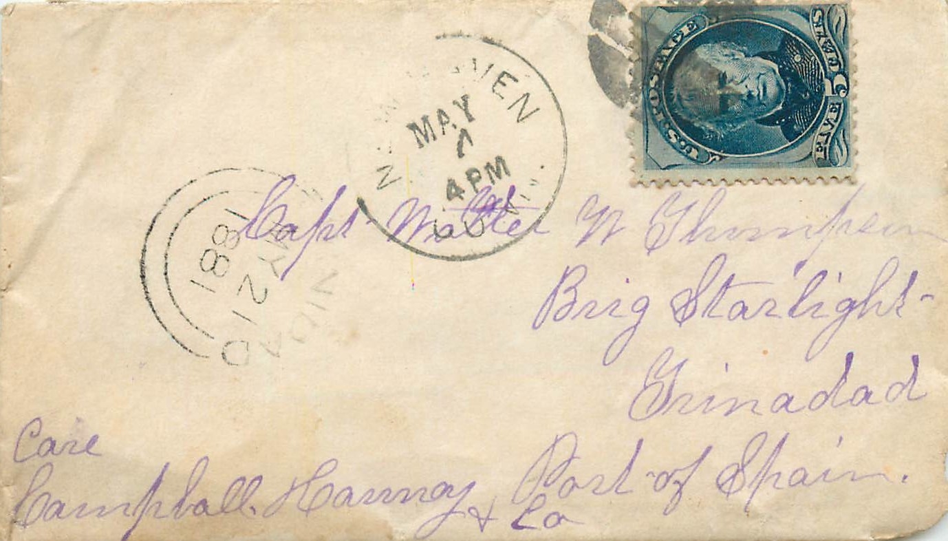 Lettre Cover Etats-Unis 5c on 1881 cover