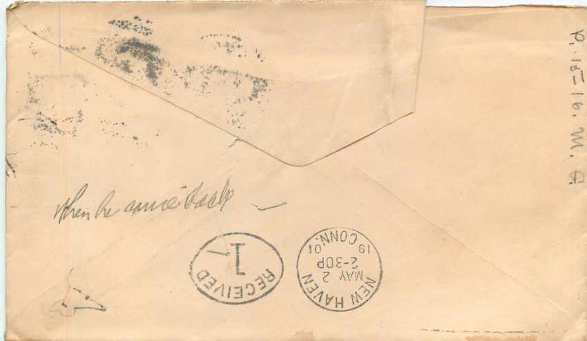 Lettre Covers Etats-Unis 2c for Conn YALE Fresman Base-Ball association New Haven Conn Base Ball — Verso