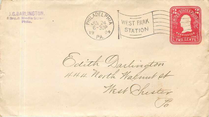 Lettre Covers Etats-Unis 2c Stationay Philadelphia