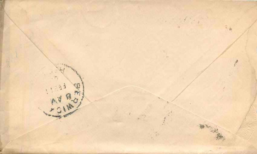 Lettre Covers Etats-Unis 2c Stationary  — Rückseite