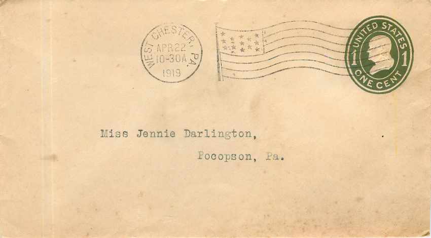 Lettre Covers Etats-Unis 1c West Chester for Pcopson Pa