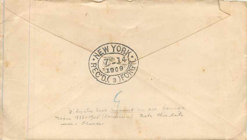 Lettre Covers Etats-Unis 5c Westgrove — Rückseite