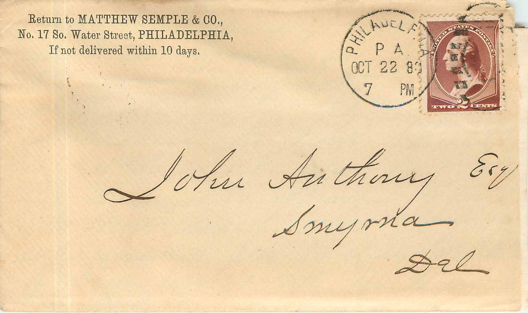 Lettre Covers Etats-Unis 2c Philadelphia 