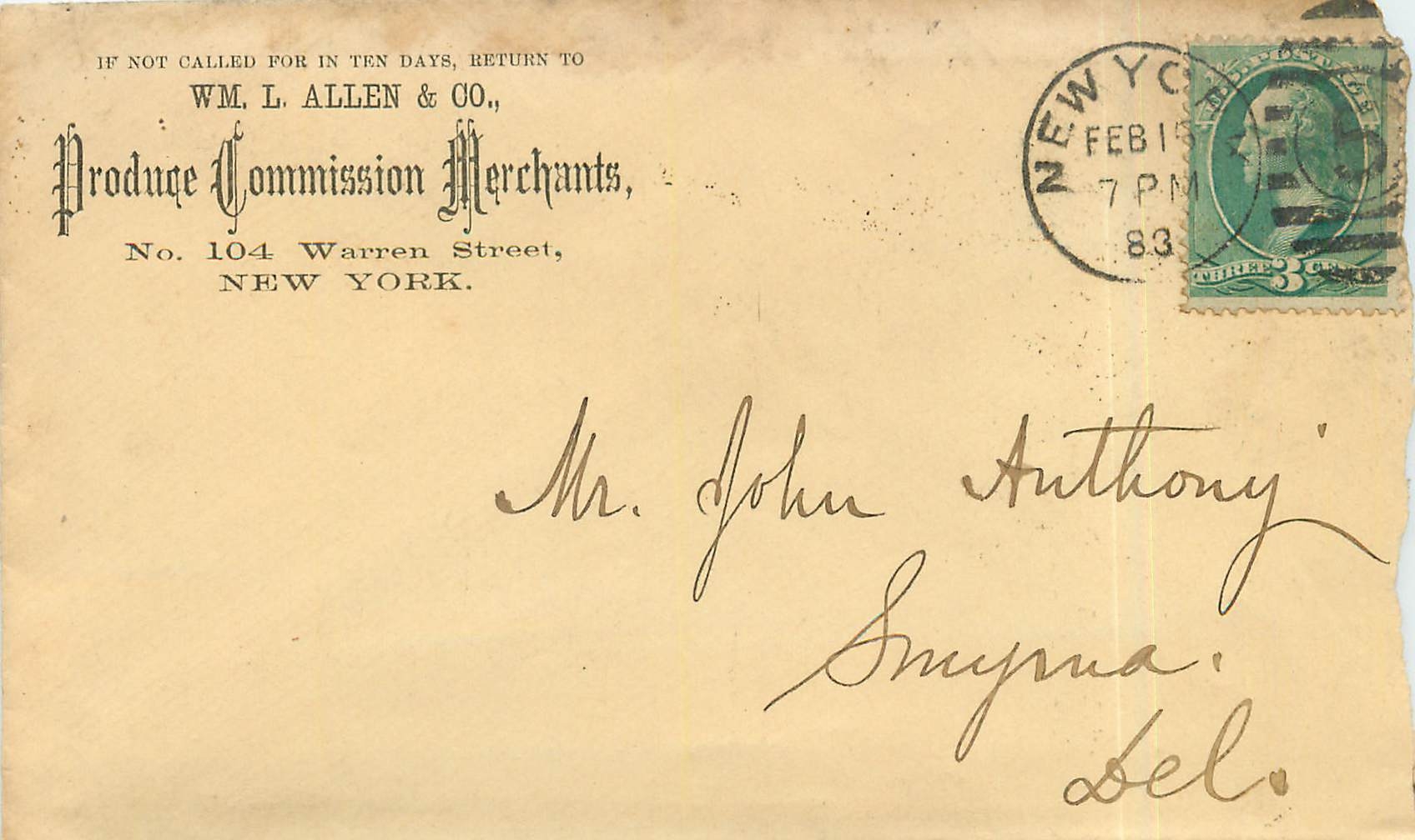 Lettre Covers Etats-Unis 3c New York 