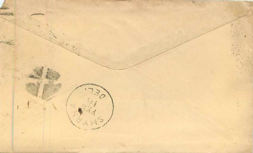 Lettre Covers Etats-Unis 3c New York  — Rückseite