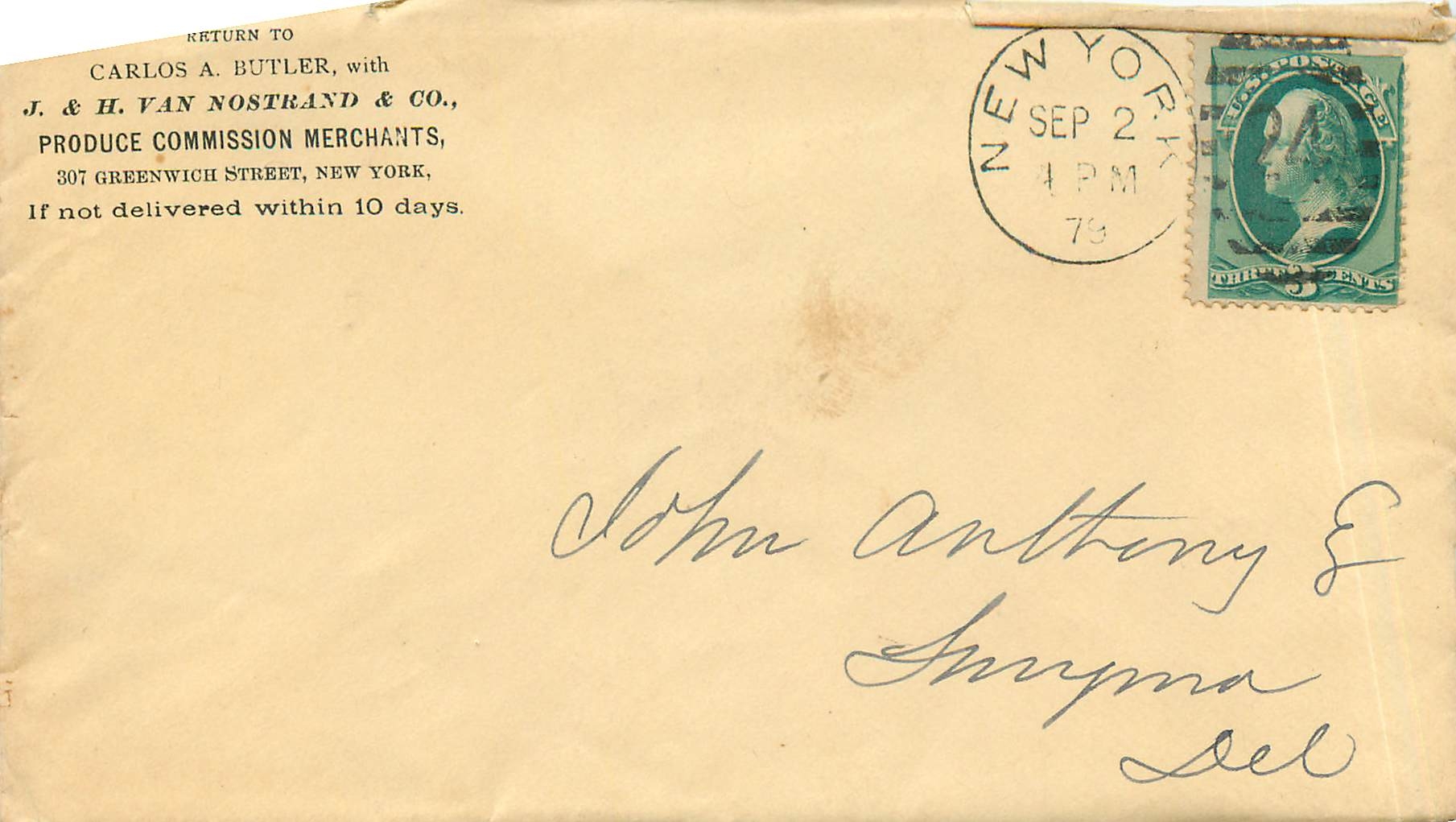 Lettre Covers Etats-Unis 3c New York 