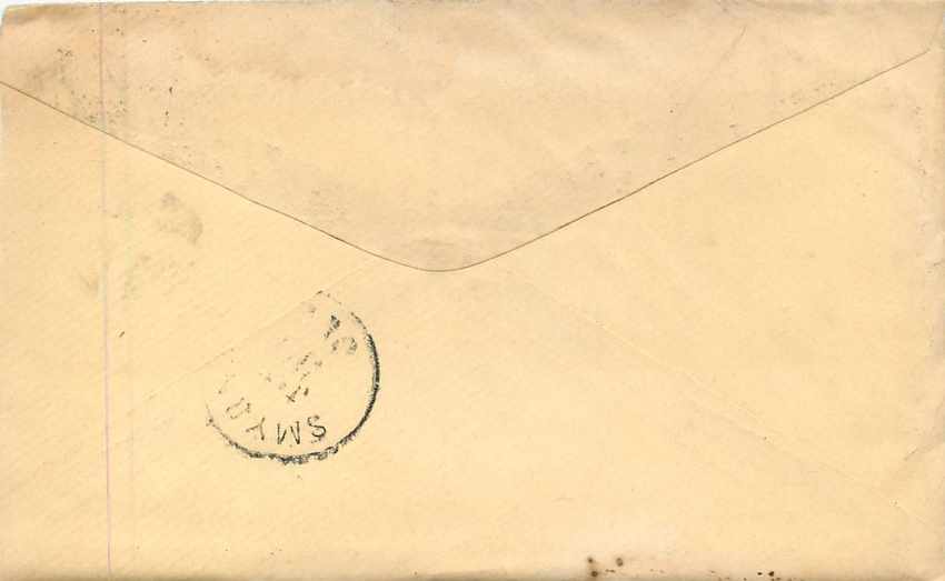 Lettre Covers Etats-Unis 3c New York  — Back