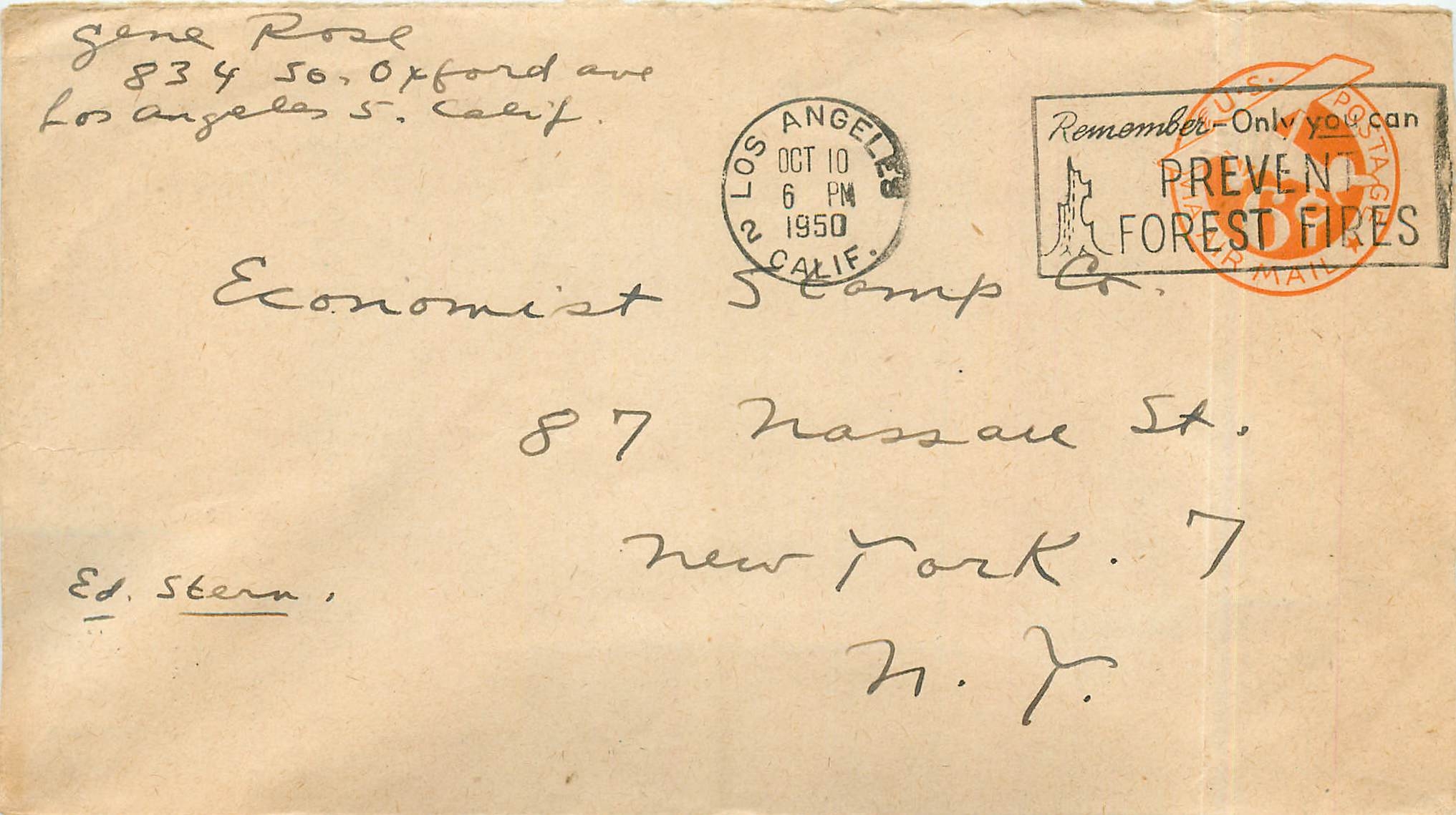 Lettre Cover 1950 Los Angeles