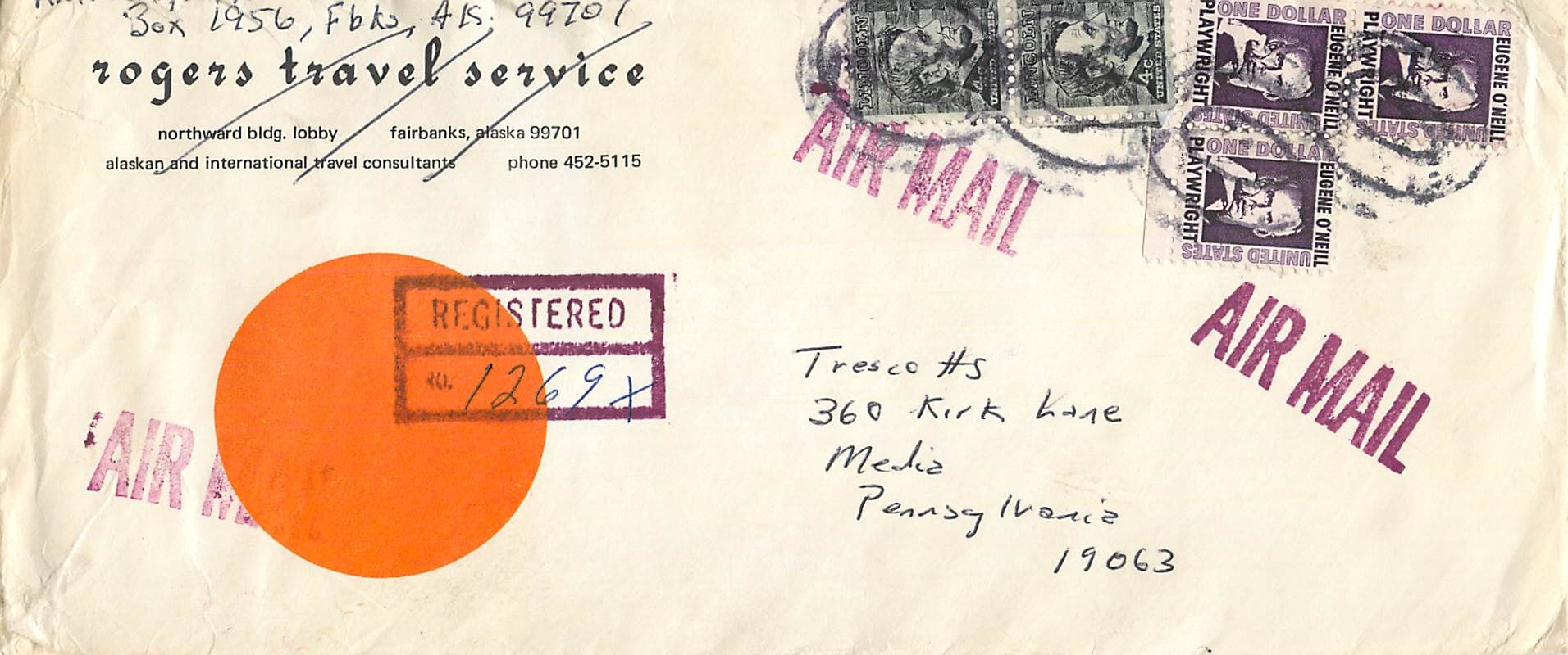 Lettre Cover Rogers Travel Service 1971