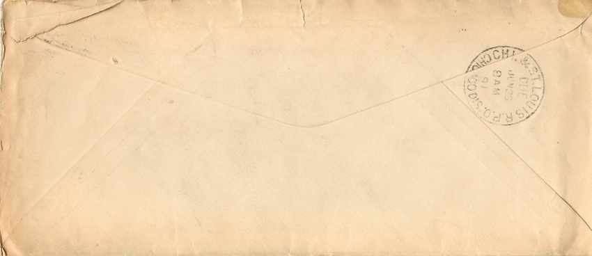 Lettre Cover Illinois Aigle 1891 — Back