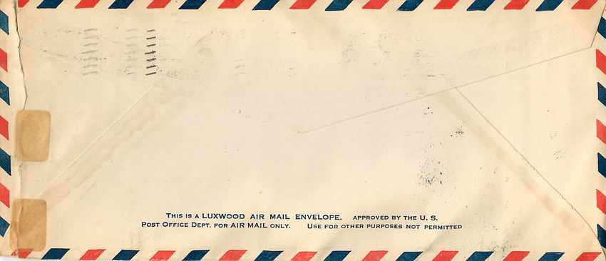Lettre Cover New York Los Angeles Columbus Ohio 1930 — Verso