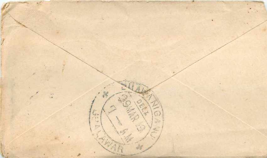 Postal Stationary Entier Postal Inde India Gwalior — Rückseite