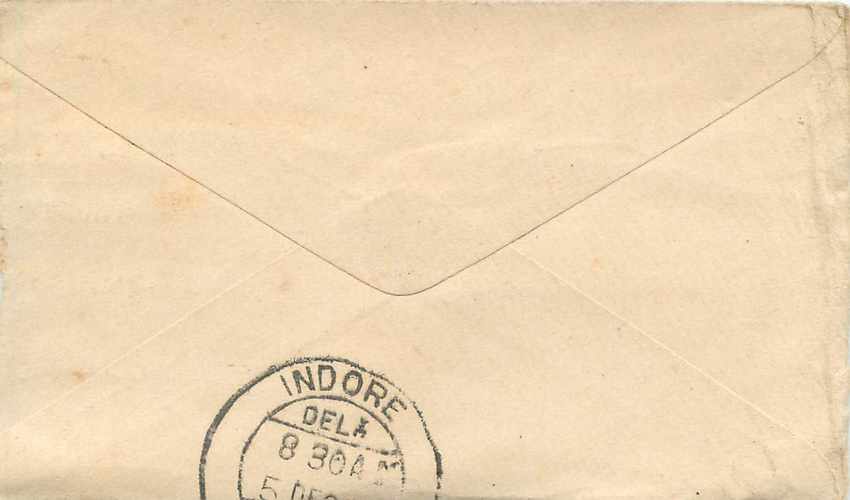 Inde India Gwalior Entier Postal Stationary  — Rückseite