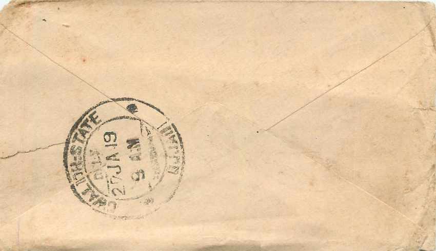 Inde India Gwalior Entier Postal Stationary  — Rückseite