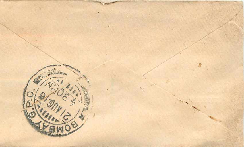 Inde India Gwalior Entier Postal Stationary  — Verso