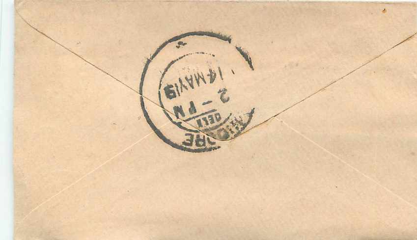Inde India Gwalior Entier Postal Stationary  — Verso