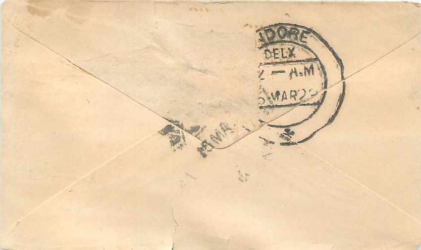 Inde India Gwalior Entier Postal Stationary  — Rückseite