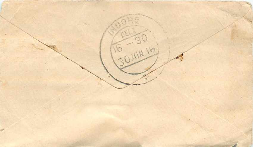 Inde India Gwalior Entier Postal Stationary  — Verso