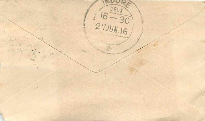 Inde India Gwalior Entier Postal Stationary  — Rückseite