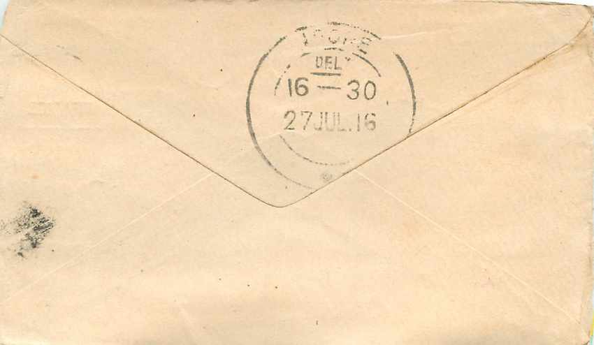 Inde India Gwalior Entier Postal Stationary  — Rückseite